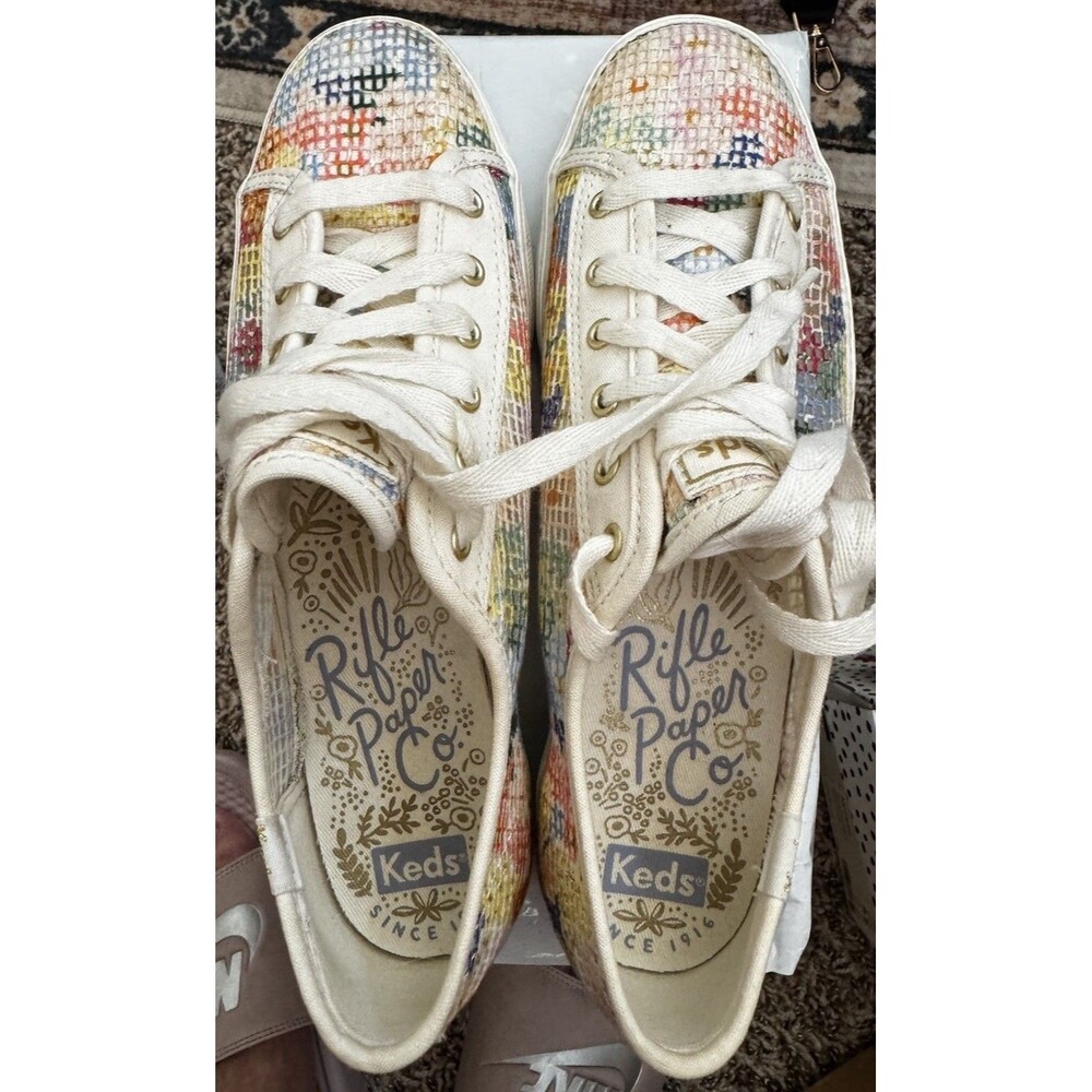 EUC Keds Rifle Paper Colorful Triple Kick Mesh Margaux Sneakers Sz 7
